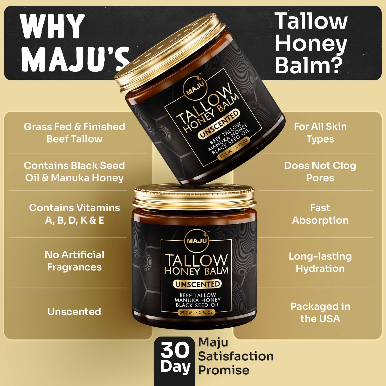 Maju's Tallow Black Seed Honey Balm - Maju Superfoods