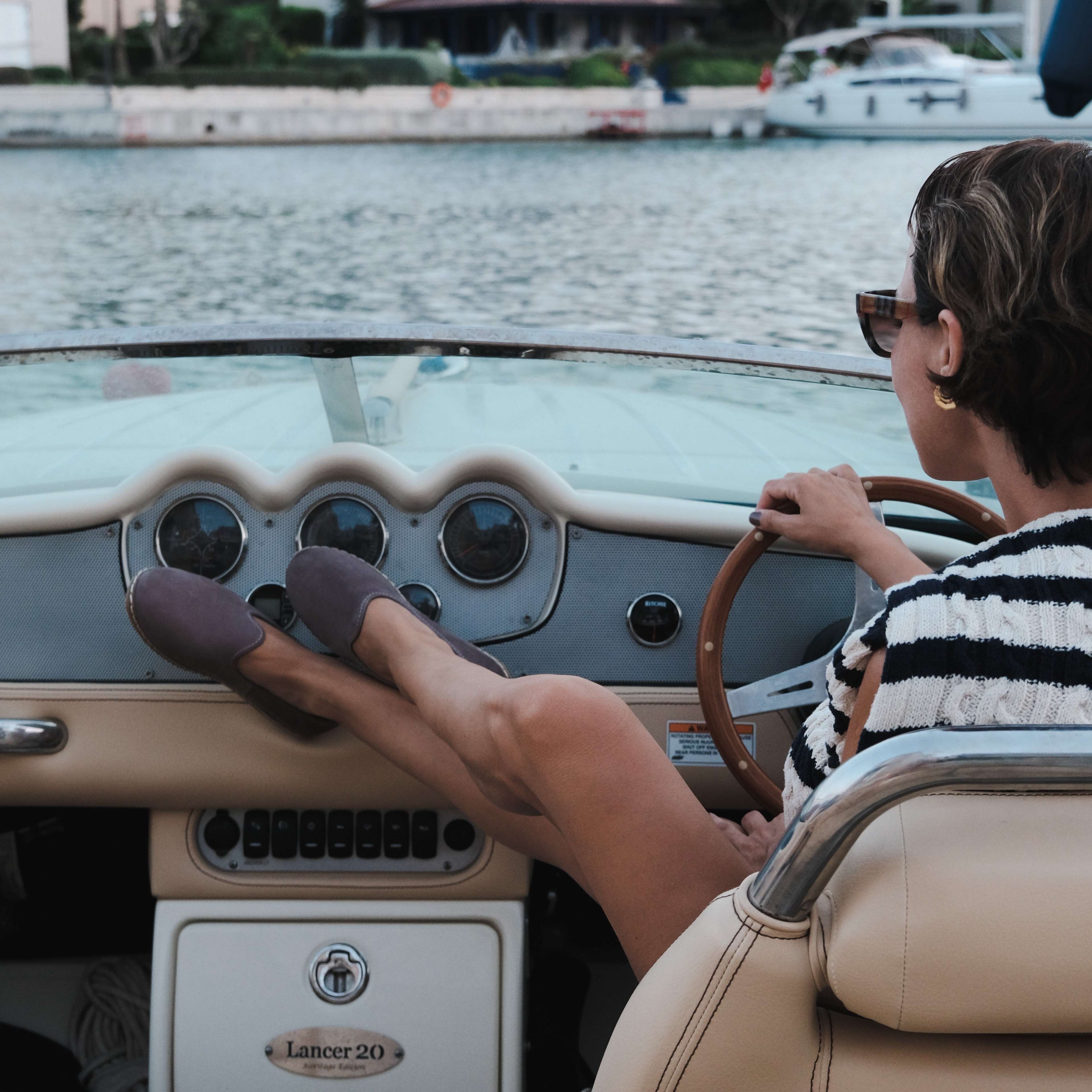 Graphite Suede Slip On Shoes - Charix Shoes