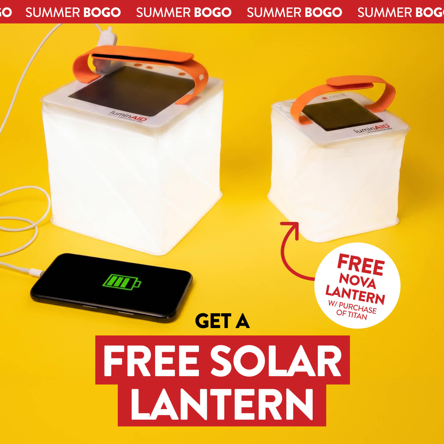Titan 2-in-1 Lantern charging a phone