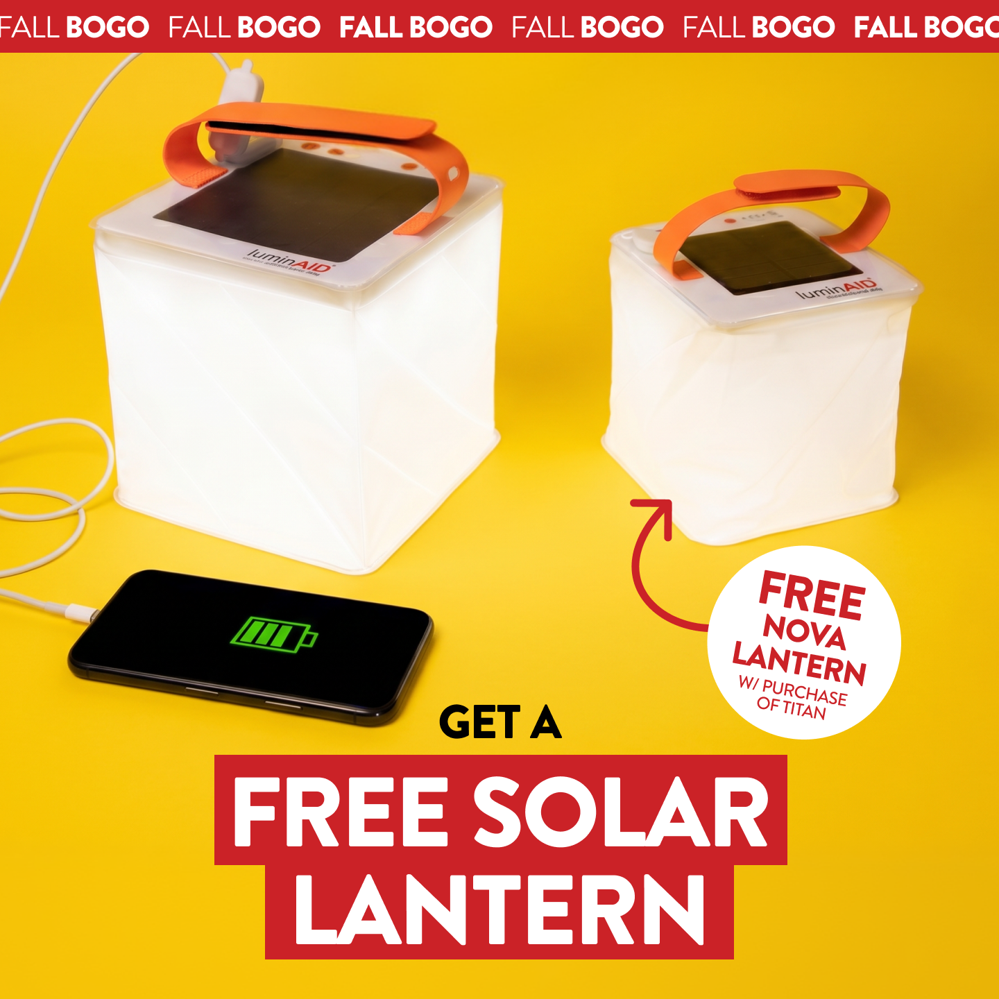 Titan 2-in-1 Lantern charging a phone