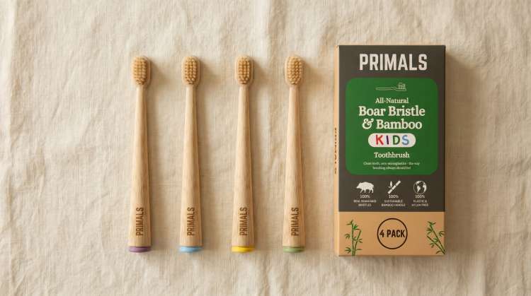 PRIMALS Kids Boar Bristle Toothbrush product showcase