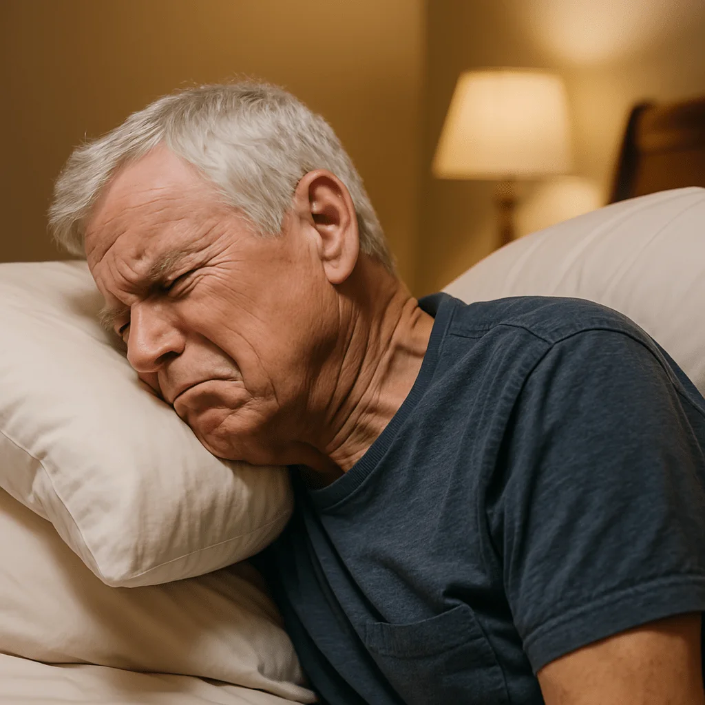 Man experiencing mattress discomfort