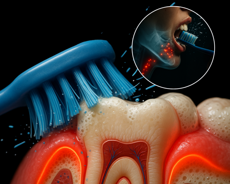 how plastic toothbrush nylon bristles shed microplastics into your mouth while brushing